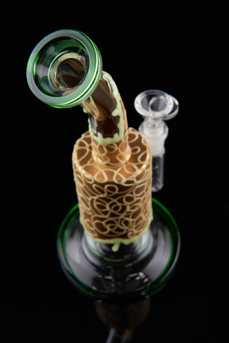 9" Curved Mouth Honeycomb Glow In The Dark Dab Rig - SmokeZone 420
