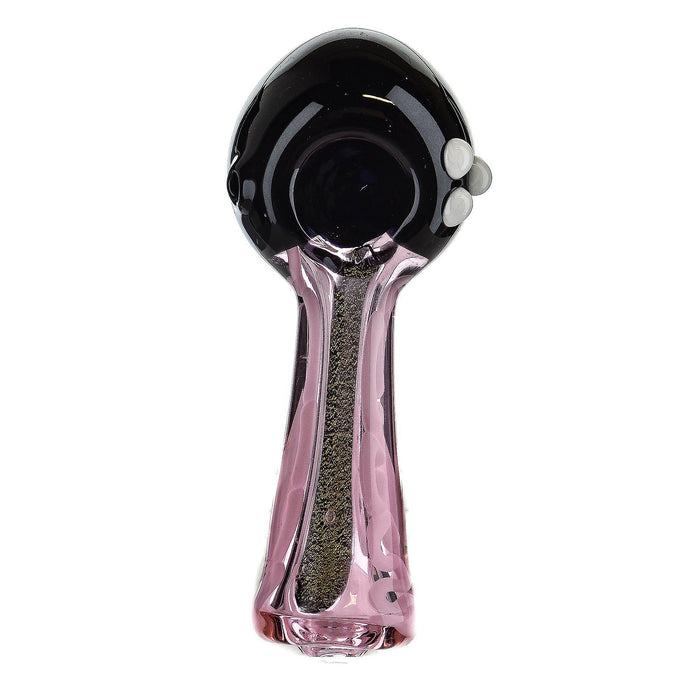 5" Black Head Pink Dichro Body Spoon Pipe - SmokeZone 420