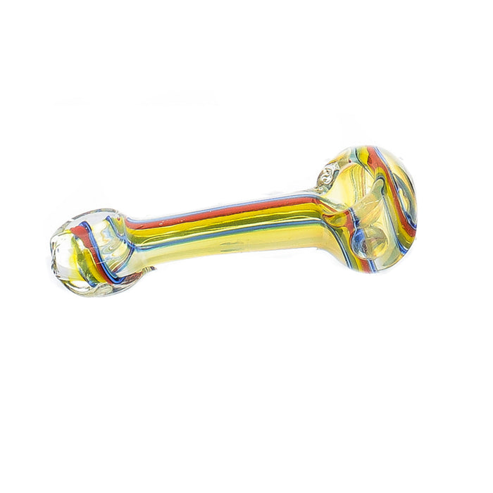 4" Flat Mouth Fumed Rasta Stripe Hand Pipe - SmokeZone 420