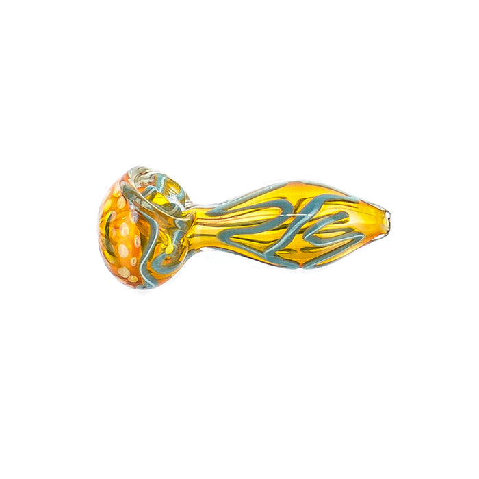 3.5" Dark Fumed Swirl & Dot Art Hand Pipe - SmokeZone 420