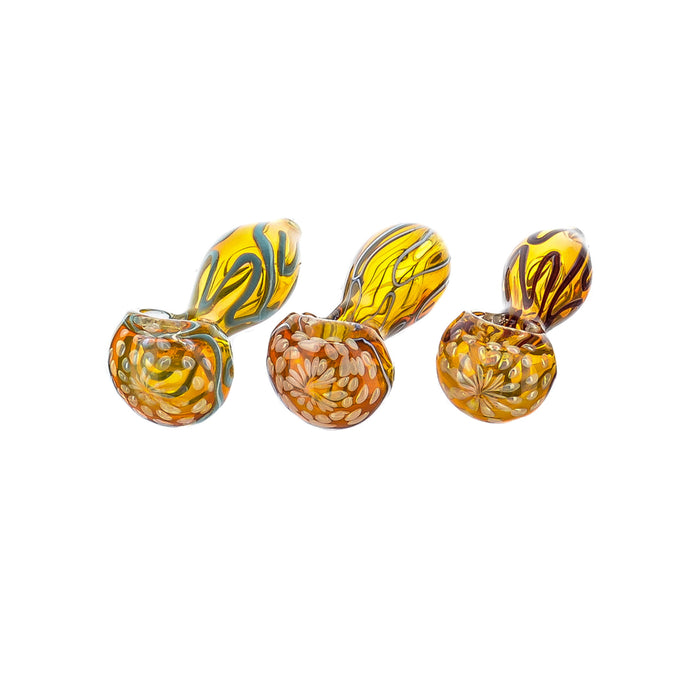 3.5" Dark Fumed Swirl & Dot Art Hand Pipe - SmokeZone 420