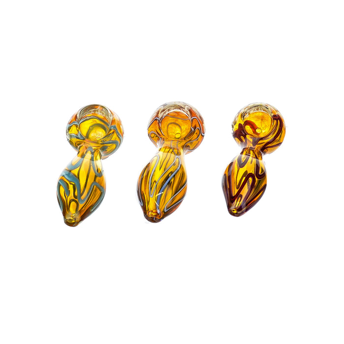 3.5" Dark Fumed Swirl & Dot Art Hand Pipe - SmokeZone 420