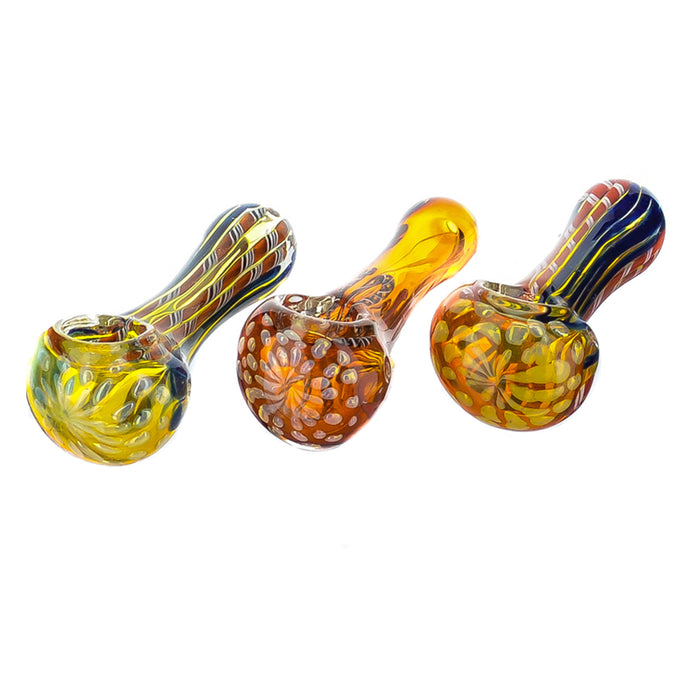 3.5" Dark Fumed Inside Out & Dot Art Hand Pipe - SmokeZone 420