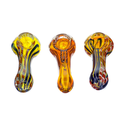 3.5" Dark Fumed Inside Out & Dot Art Hand Pipe - SmokeZone 420