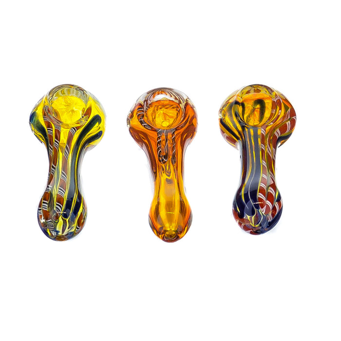 3.5" Dark Fumed Inside Out & Dot Art Hand Pipe - SmokeZone 420