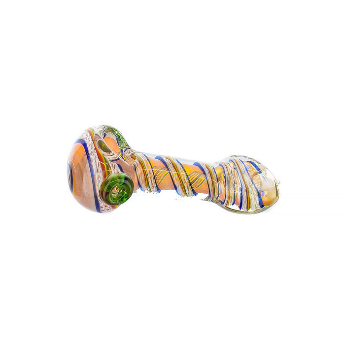 5" Flat Mouth Inside Swirl Art Fumed Hand Pipe - SmokeZone 420