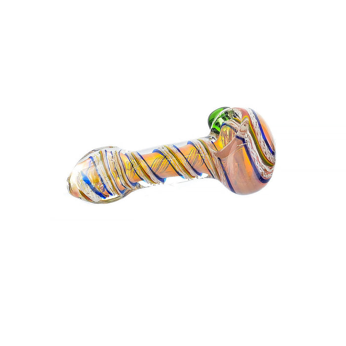 5" Flat Mouth Inside Swirl Art Fumed Hand Pipe - SmokeZone 420