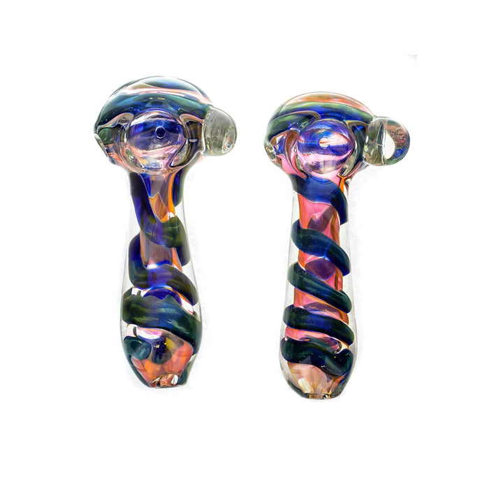 5" Electric Swirl Rose Gold Fumed Hand Pipe - SmokeZone 420