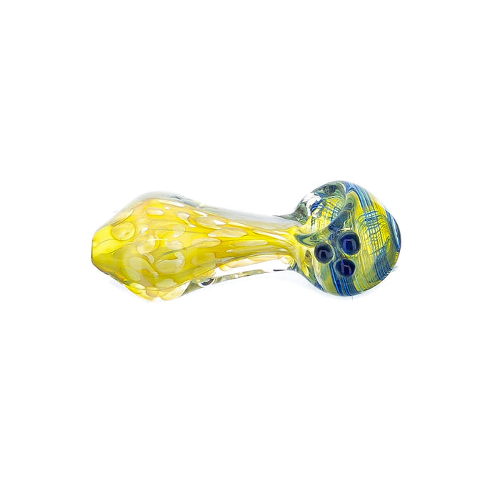 4.5" Swirl Head Inside Polka Dot Fumed Hand Pipe - SmokeZone 420