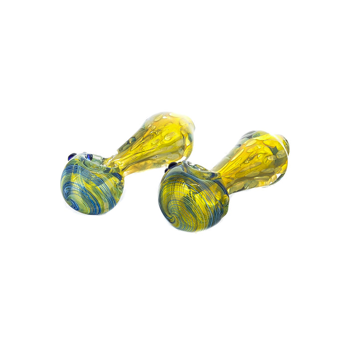 4.5" Swirl Head Inside Polka Dot Fumed Hand Pipe - SmokeZone 420