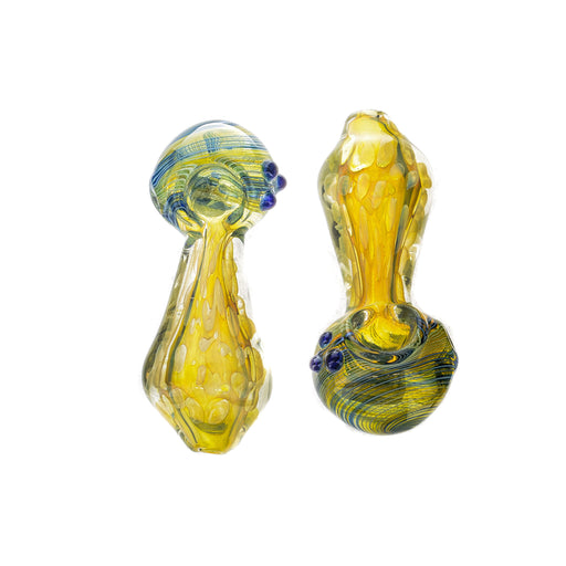4.5" Swirl Head Inside Polka Dot Fumed Hand Pipe - SmokeZone 420