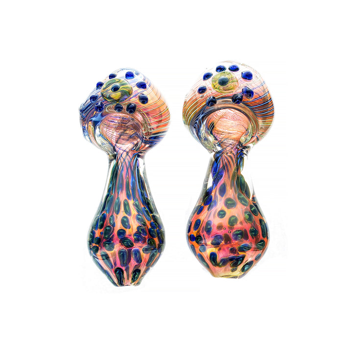 4" Beaded Head Polka Dot Body Hand Pipe - SmokeZone 420