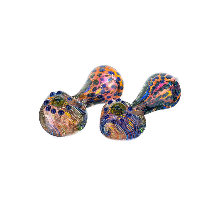4" Beaded Head Polka Dot Body Hand Pipe - SmokeZone 420