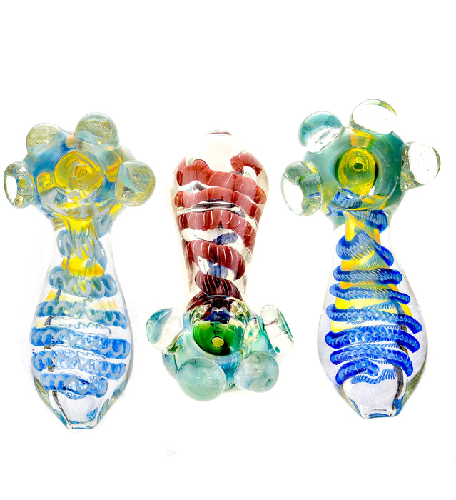 4" Triple Bead Inside Work Hand Pipe - SmokeZone 420