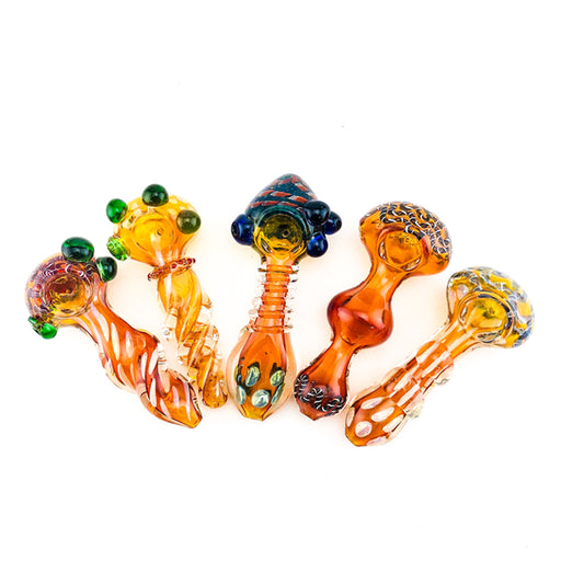 5" Assorted Fancy Design Fumed Hand Pipes - SmokeZone 420