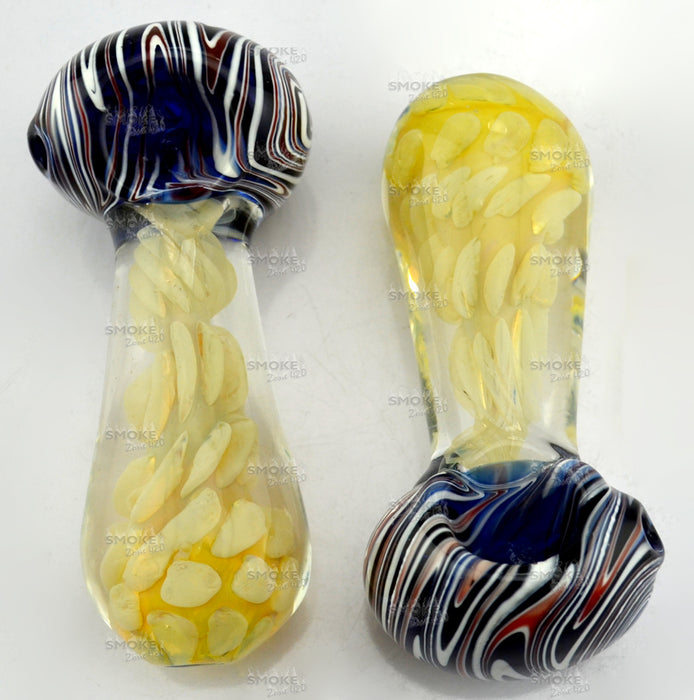 4.5" Gold Fumed Reverse Head Hand Pipe - SmokeZone 420
