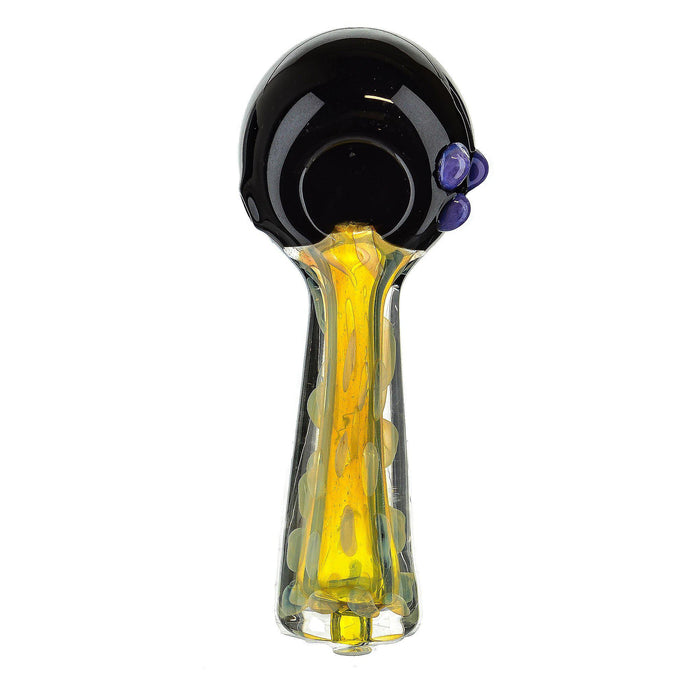 5" Black Head Inside Polka Dot Fumed Spoon Pipe - SmokeZone 420
