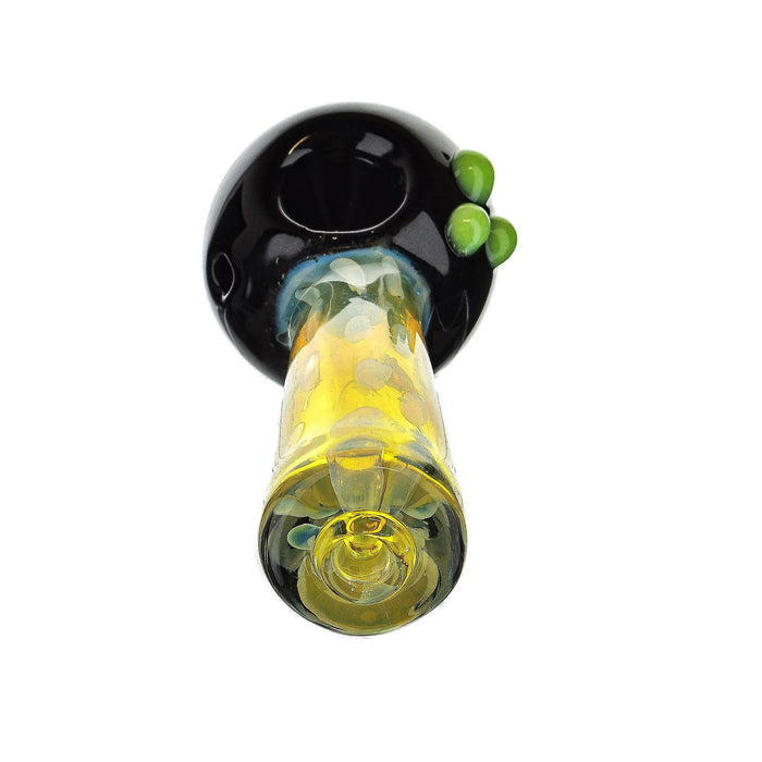 5" Black Head Inside Polka Dot Fumed Spoon Pipe - SmokeZone 420