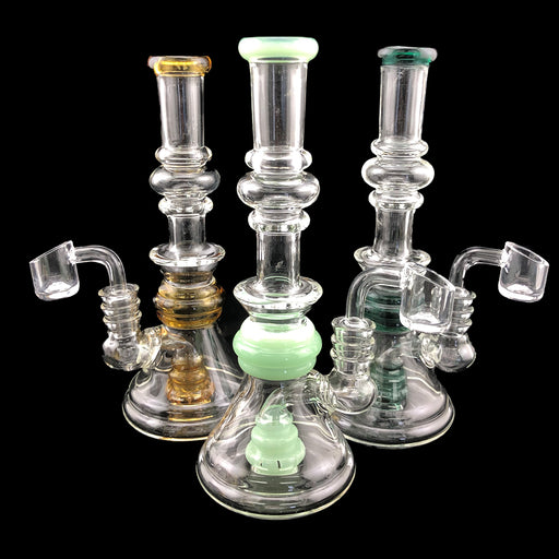 8" Triple Ring Showerhead Perc Beaker Dab Rig - SmokeZone 420