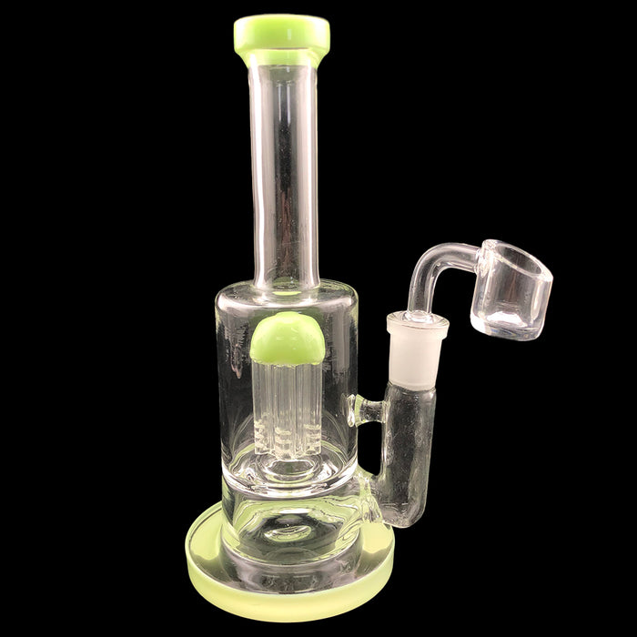 8" Slime Color Straight Tube Tree Perc Dab Rig - SmokeZone 420