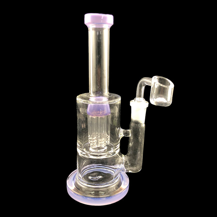 8" Slime Color Straight Tube Tree Perc Dab Rig - SmokeZone 420