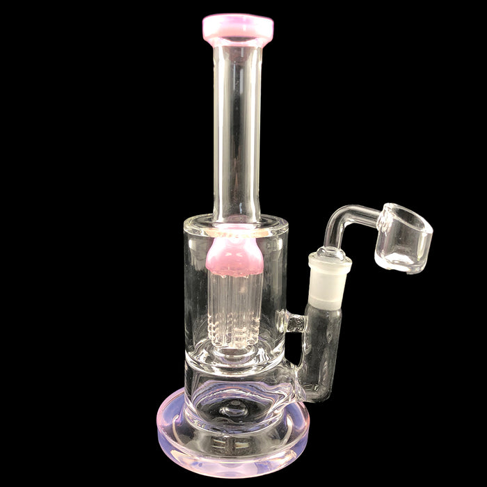 8" Slime Color Straight Tube Tree Perc Dab Rig - SmokeZone 420