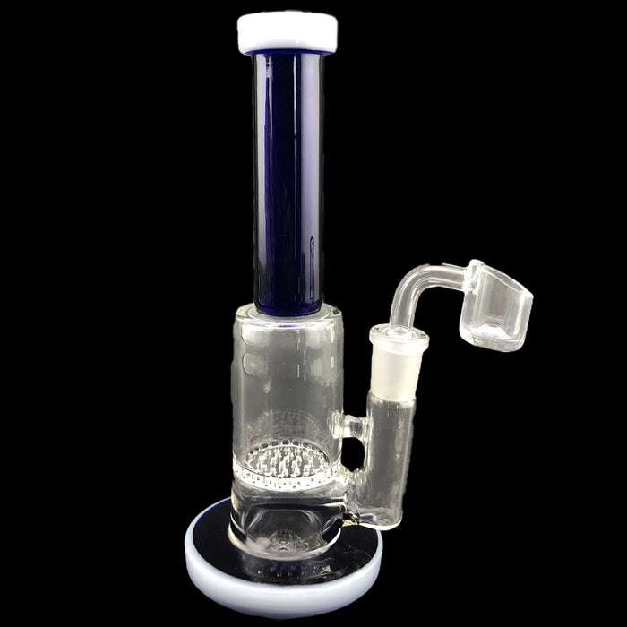 9" Straight Color Tube Honeycomb Dab Rig - SmokeZone 420