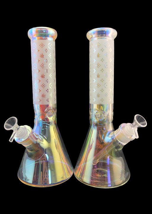 12" 7mm LV Design Metallic Fumed Beaker Water Pipe - SmokeZone 420