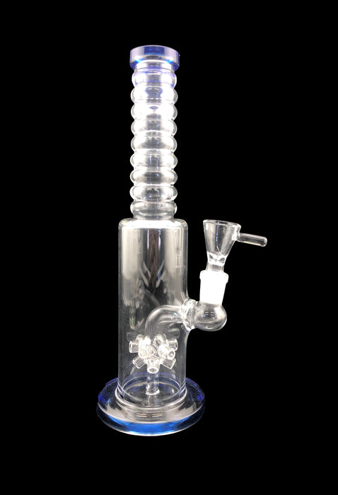 10" Ribbed Tube Sea Mine Perc Water Pipe - SmokeZone 420