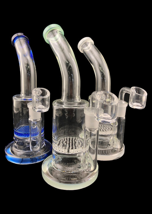 8" Honeycomb Perc Assorted Color Dab Rig - SmokeZone 420