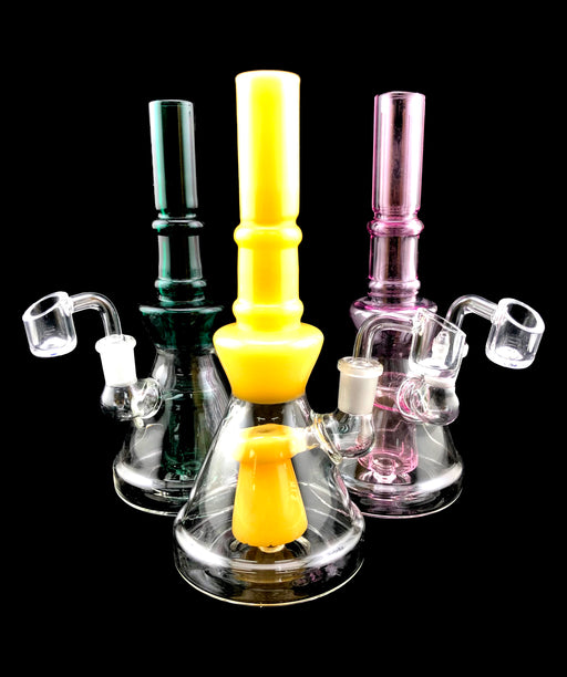 8.5" Straight Color Tube Beaker Base Dab Rig - SmokeZone 420