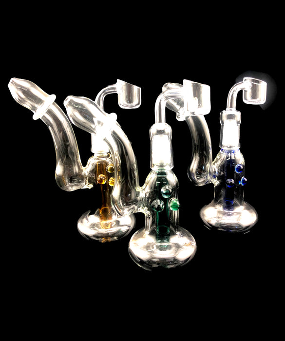 6" Clear & Color Stem Sherlock Dab Rig - SmokeZone 420