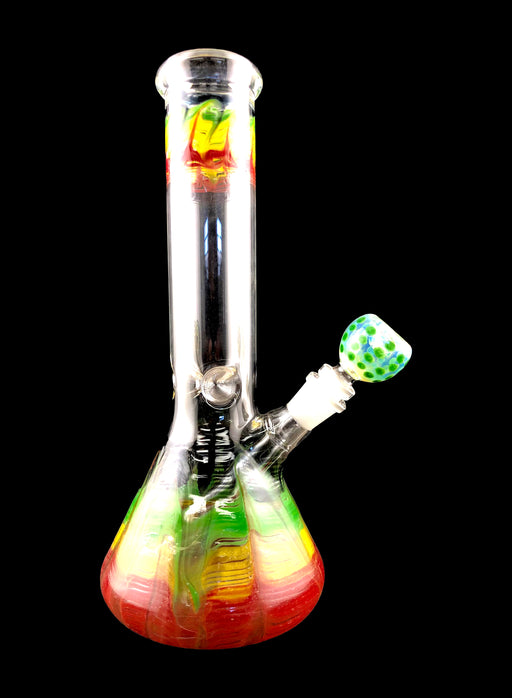 12" Rasta Color Wrap & Rake Water Pipe - SmokeZone 420