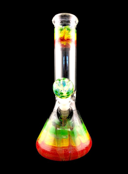 12" Rasta Color Wrap & Rake Water Pipe - SmokeZone 420