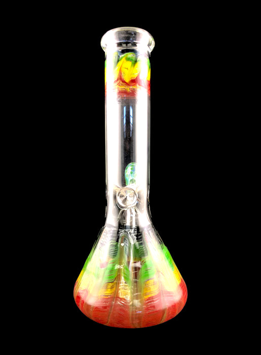 12" Rasta Color Wrap & Rake Water Pipe - SmokeZone 420