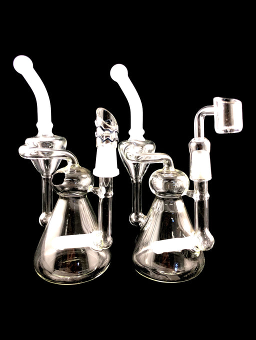8" White Tube Recycler Inline Dab Rig - SmokeZone 420