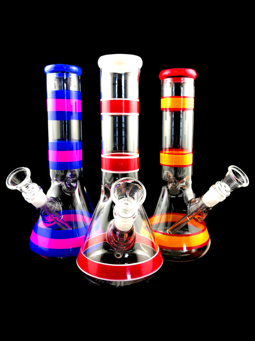 9" Painted Color Wrapped Beaker Water Pipe - SmokeZone 420