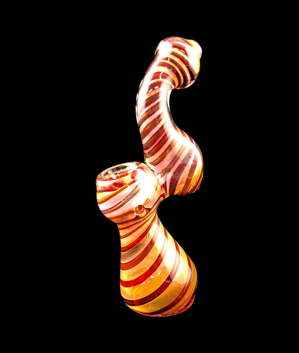 7" Rose Gold Twist Sherlock Bubbler - SmokeZone 420