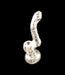 6" Whited Striped Clear Sherlock Bubbler - SmokeZone 420