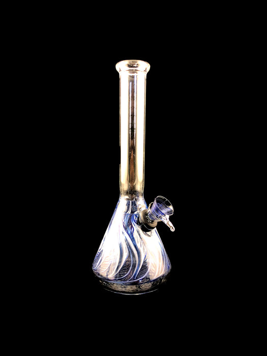 8" Beaker Wrap & Rake Slide Water Pipe - SmokeZone 420