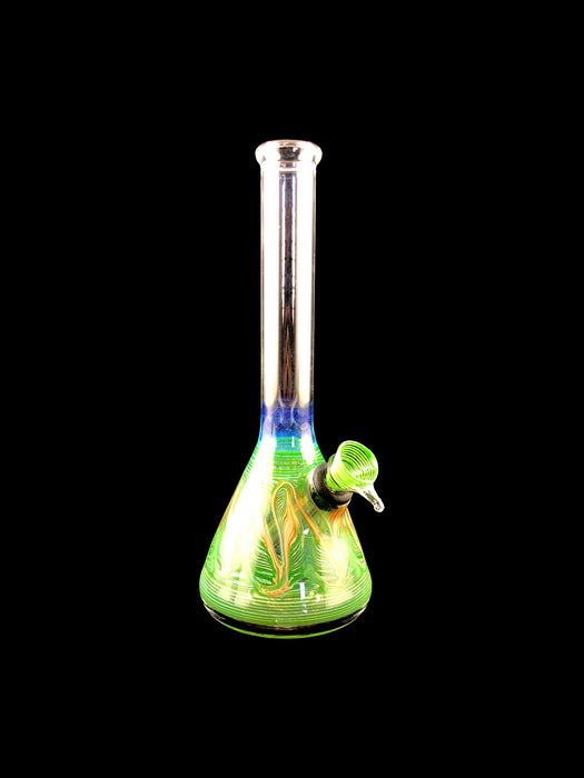 8" Beaker Wrap & Rake Slide Water Pipe - SmokeZone 420