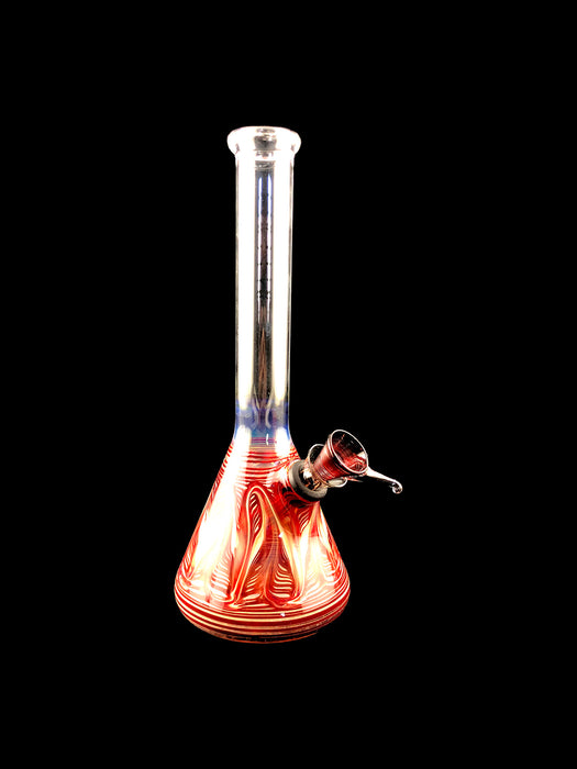 8" Beaker Wrap & Rake Slide Water Pipe - SmokeZone 420