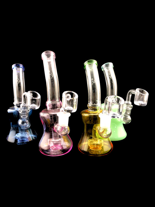 6.5" Half Color Body Showerhead Perc Dab Rig - SmokeZone 420
