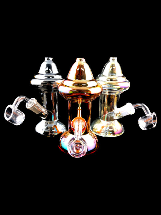 6" Metallic Color Mushroom Dab Rig - SmokeZone 420
