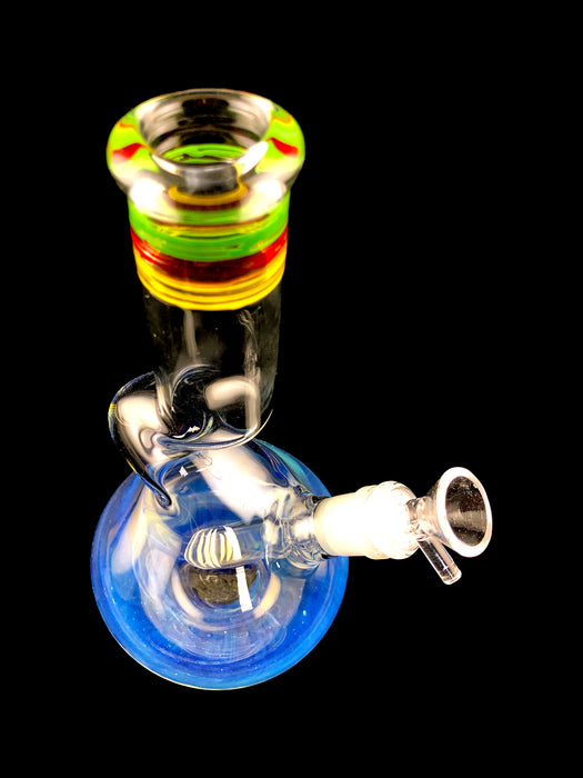9" Rasta Striped Fumed Zong Beaker Water Pipe - SmokeZone 420