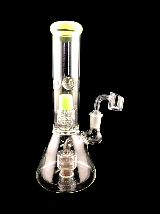 9" Slime Color Matrix & Shower Perc Beaker Dab Rig - SmokeZone 420