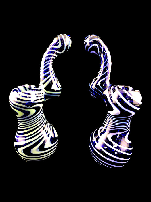 7" American Slime Twisted Blue Glass Bubbler - SmokeZone 420