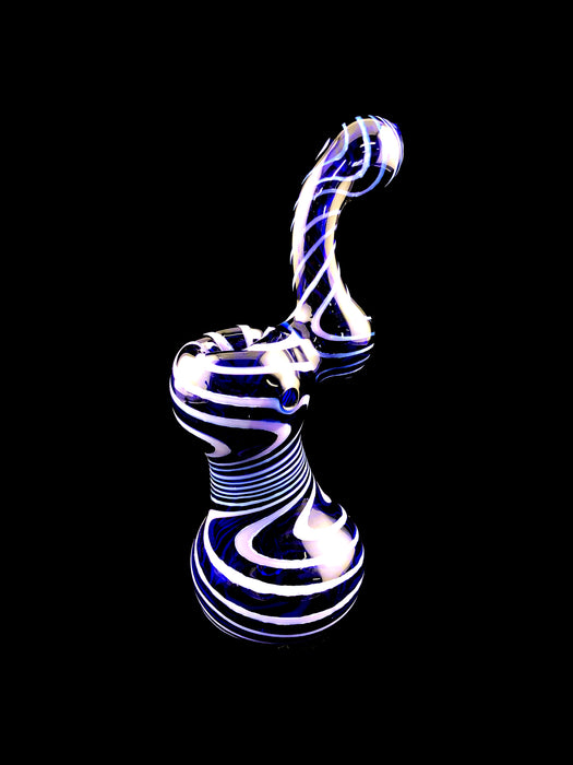 7" American Slime Twisted Blue Glass Bubbler - SmokeZone 420