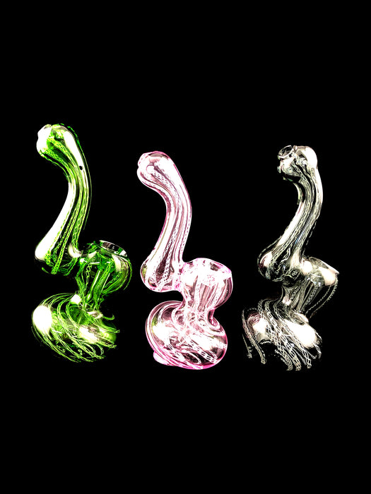 6" Transparent Color Glass Inside Work Bubbler - SmokeZone 420