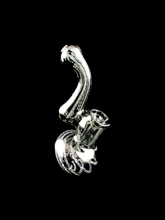 6" Transparent Color Glass Inside Work Bubbler - SmokeZone 420